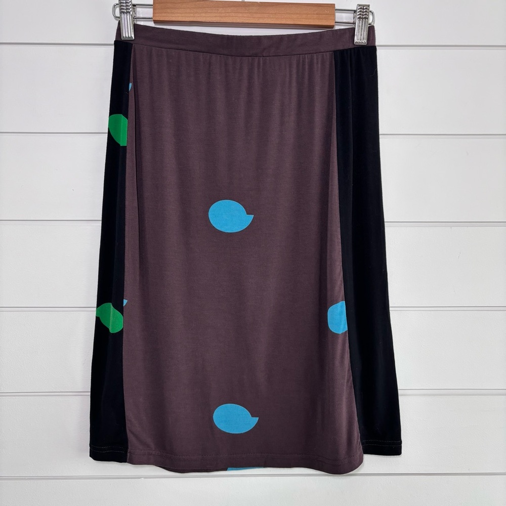 Cynthia Rowley Stylish Brown and Black Skirt with Blue and green Accents Size L - Picture 3 of 12
